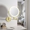 Kibi Circular LED Wall Mount Magnifying Make Up Mirror - Brushed Gold KMM101BG - alternate 8